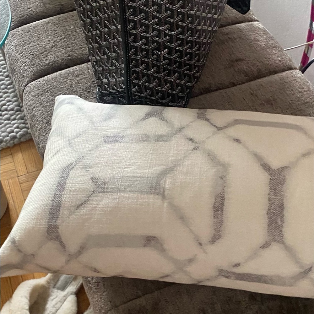 Elegant  Africa patterned Gray and White Accent Pillow